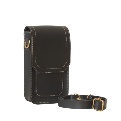 Lavenia Sleek Black Crossbody Phone Bag