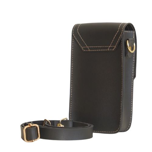 Lavenia Sleek Black Crossbody Phone Bag